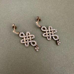 Freida Rothman Gold Tone Knot Earrings